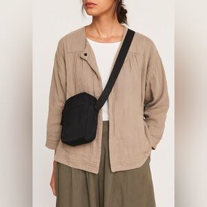 Purity Taupe Cotton Jacket – Relaxed Fit, Weekend Ready